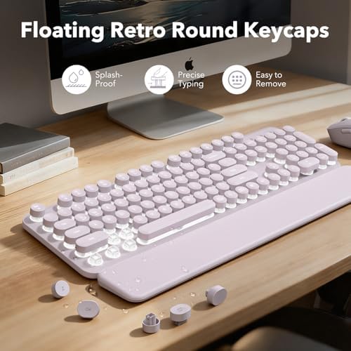 Rechargeable Backlit Wireless Keyboard and Mouse Combo, Magnetic Wrist Rest