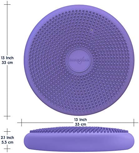 Bouncyband – Wiggle Seat – Purple, 13” D – Large Sensory Cushion for Kids Ages 6-18+ – Promotes Active Learning, Improves Student Productivity, Includes Easy-Inflation Pump (Pack of 2)