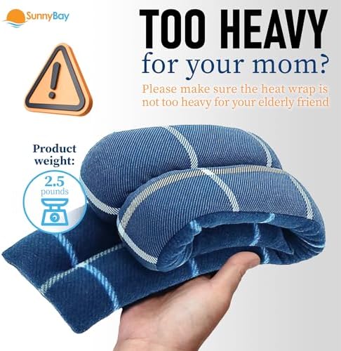 SunnyBay Microwavable Heating Pad, Neck and Shoulder Wrap, 26x4 inch, Ocean