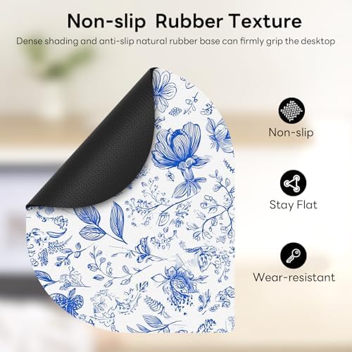 Contoured Oval Mouse Pad 6x8in Non-Slip for Laptop,Plants