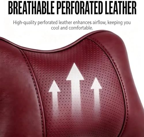 Car Pillow for Driving Seat Soft Leather Headrest Neck Support 2PCS