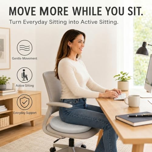 Hanstuten Wobble Seat Cushion Balance Disc - Rubber Wiggle Seat for Active Sitting, Office Desk Chair, and Core Strength Training