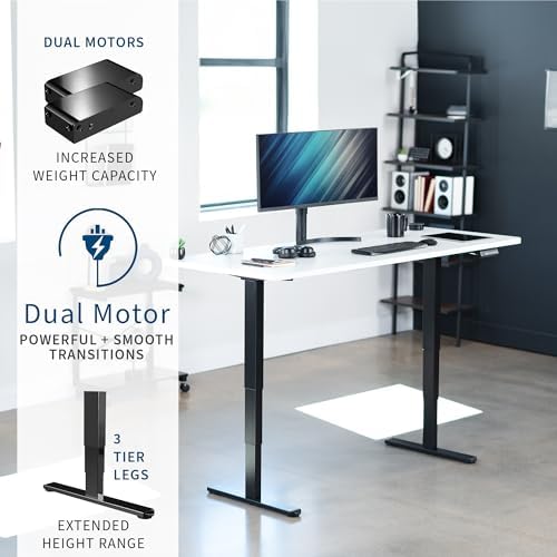 VIVO White 71 x 30 in Standing Desk, DESK-KIT-2B7W