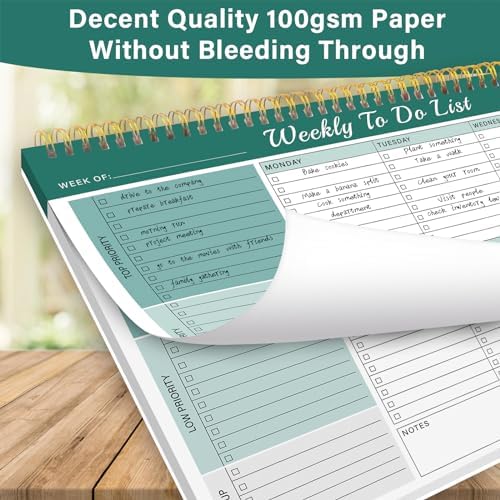 TREES Weekly To-Do List Notepad, 52-Week Desk Planner Organizer, 8.5" x 11"