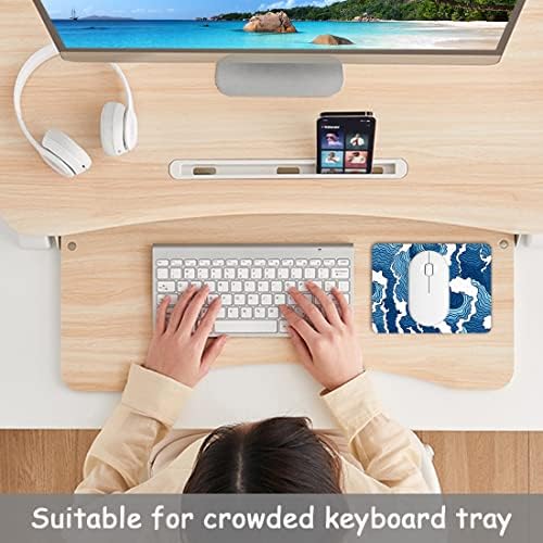 Dapesuom Small Mouse Pad, 6 x 8 Inch Thick Rubber Premium-Textured Non-Slip Portable & Washable Mini Mouse Mat for Women Men Wireless Laptops Keyboard Tray Gaming Work Computer Office Travel, Waves