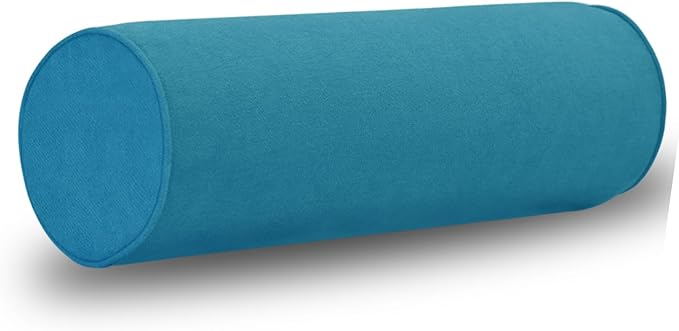 Cylinder Round Memory Foam Support Pillows Cervical Neck Roll Pillow with Pillowcase Soft, Comfortable and Breathable for Sleeping, Chair, Car, Sofa，Travel (Lake Blue, 18x6)