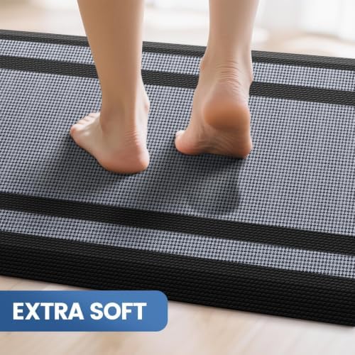 2PCS Kitchen Rugs Cushioned Anti-Fatigue Kitchen Mats Comfort Standing Mat