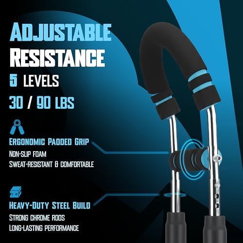Twister Arm Trainer for Men & Women – Adjustable Chest Expander & Arm Strength Trainer, Home Gym Equipment for Body Workout, Chest Trainer with 2 Springs, Finger Stretcher & Workout Gloves