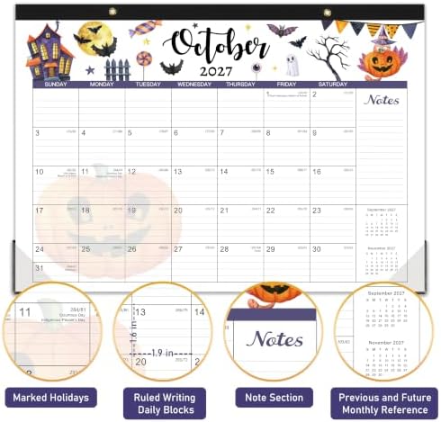 Desk Calendar 2027, 12 Months Desk/Wall Calendar 2027