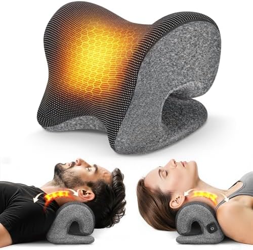 Graphene Magnetic Neck Stretcher for Deeper Pain Relief, Instant Heating Pad Cervical Traction Device Pillow, Neck Cloud for TMJ Tension Muscle Migraine, Gifts for Women, Mom, Men(Dark Gray)