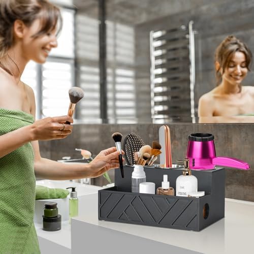 Hair Tool Organizer Wall Mounted, Hair Dryer Holder, Bathroom Countertop Organizer for Bathroom Accessories, Blow Dryer Organizer for Curling Iron, Hair Styling Tools, Vanity Organizer for Makeup
