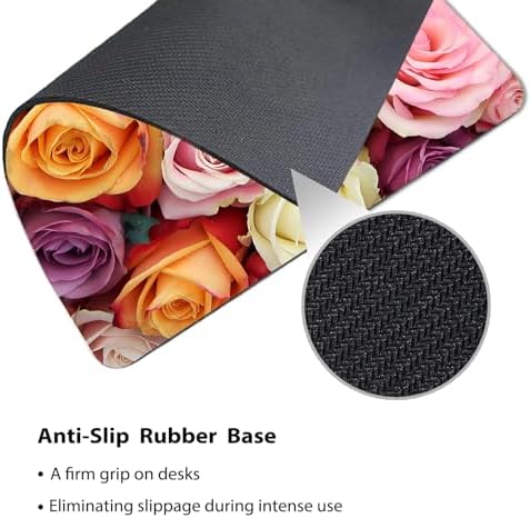 9.5x7.9 Inch Office/Gaming Mouse Pad, Rainbow Sprinkle Donut Pink Sweet Treat, Cute Anti-Slip Mat for Desk Decor