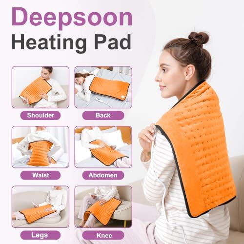 Heating Pad,Electric Heating Pads,Heating Pad for Back,Orange,24x20 Inch
