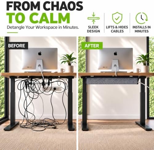 Perfect POSTURE Mesh Cable Management Tray Under Desk Cord Organizer - 38"