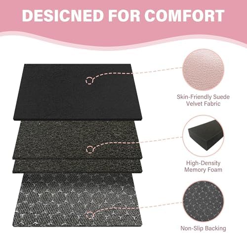 SPRING SEAON Wheelchair Armrest Covers, Soft Suede Memory Foam Pads, 1 Pair