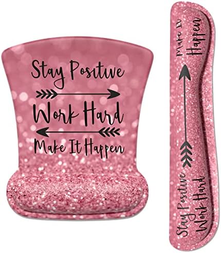 ITNRSIIET Mouse Pad Wrist Support Keyboard Wrist Rest Pad Ergonomic Mousepad Non-Slip Memory Foam Keyboard Pad Easy Typing Pain Relief Perfect for PC Laptop Gaming Office, Pretty Inspirational Quotes