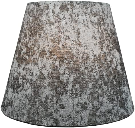 FenchelShades.com Lampshade 6" Top Diameter x 10" Bottom Diameter x 8" Slant Height 6x10x8" with Spider Attachment Diameter 0.4 Inch for Lamps with a Harp (Couture Crushed Sterling)