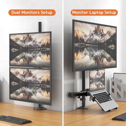 PUTORSEN Monitor and Laptop Mount Stand for Max 49" Screen and 18" Notebook
