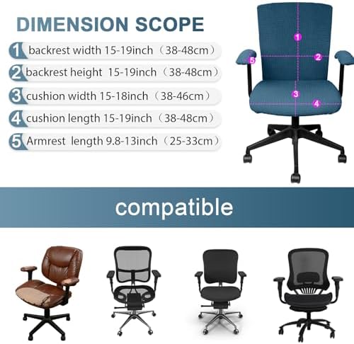 Tallew 4 Pcs Office Chair Covers Stretchable Armrest Seat,XL,Emerald