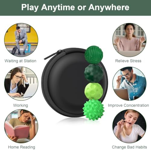 BUSOHA Silicone Magnetic Fidget Balls - 4 Pack Fidget Toys for Adult