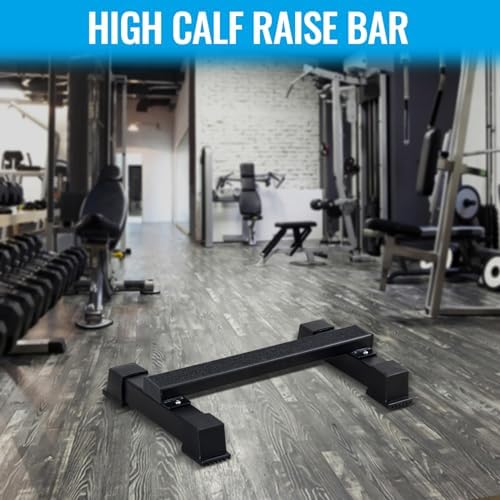 Heavy Duty Steel Calf Raise Bar, Standing Calf Raise Machine, Calf Stretching Squat, Foot Stretch, Anti-Slip Solid Calf Block for Home and Gym, Black