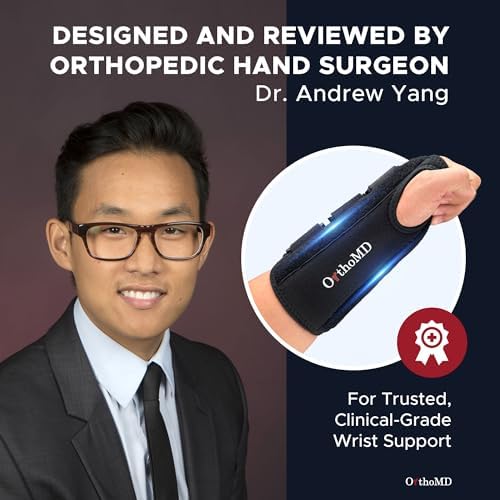 Carpal Tunnel Wrist Brace – Orthopedic Hand Surgeon Designed Wrist Splint for Sleeping & Daytime Support – Rigid Stabilizer (NOT a Soft Sleeve) for Tendonitis, Arthritis & Wrist Pain – OrthoMD (RIGHT Wrist, Medium)