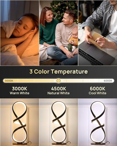 Set of 2 Cool LED Table Lamps, Modern Spiral Touch Desk Light