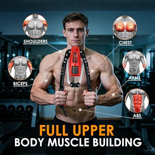 Twister Arm Exerciser - 22-440LBs Adjustable Resistance for Home Gym, Full Body Muscle Trainer for Chest, Shoulder & Arm Strength Building, Portable & Foldable