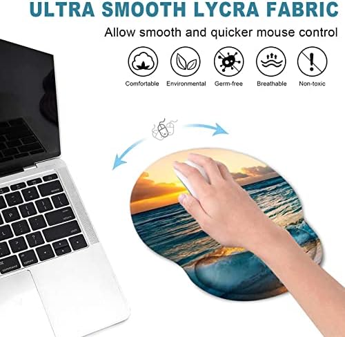 ToLuLu Mouse Pad Wrist Rest Support Gel, Ergonomic Mouse Pads with Non Slip PU Base, Mouse Wrist Rest Pad for Laptop Computer Home Office Working Gaming Pain Relief, Sunset& Beach