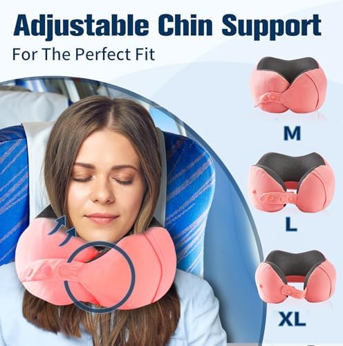 Cirorld Neck Pillow for Traveling, Travel Pillows for Airplanes Red