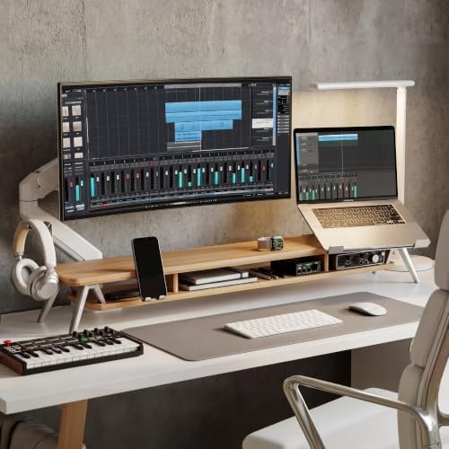Fenge 42.5-Inch Monitor Stand Riser with Laptop, Phone & Headphone Holders