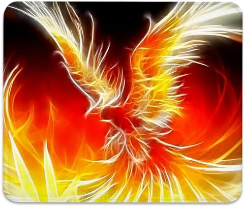Phoenix After Fire Shower Renascence Mouse Pad, Red and Yellow Desk Mat
