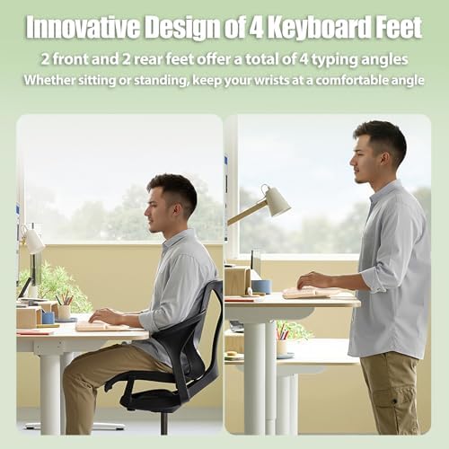 Split Ergonomic Keyboard Wireless with Cushioned Wrist & Palm Rest
