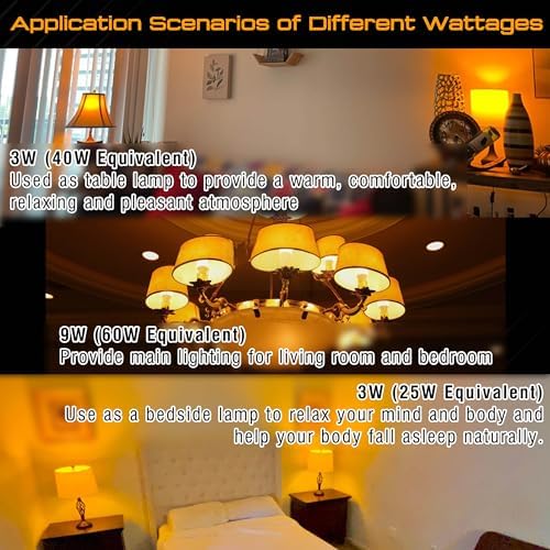 Amber Sleep Light Bulbs, Warm Night Light Bulb 1800K, Orange Light Bulbs