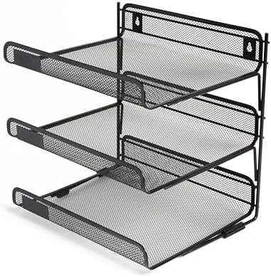 TRU RED Wire Mesh File Organizer, 3-Compartment, Vertical