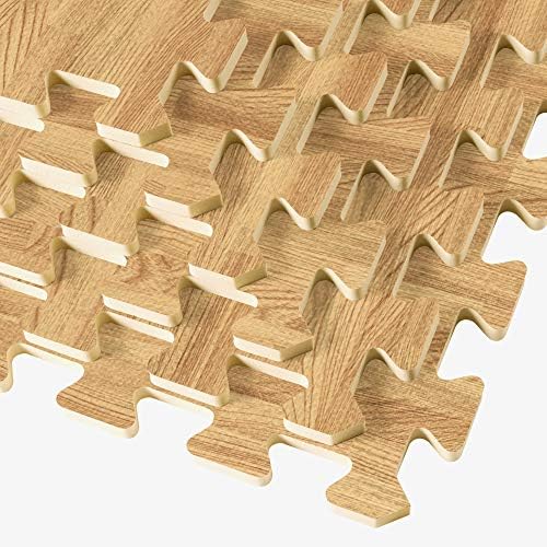 Forest Floor Farmhouse 3/8 Inch Thick Printed Foam Tiles, Premium Wood Grain Interlocking Foam Floor Mats, Anti-Fatigue Flooring – Stylish Flooring Solution