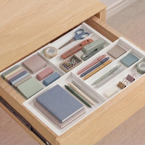 Briwooody 2 Pcs Hanging Sliding Drawer Tray with Adjustable Dividers