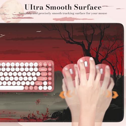 iCasso Desk Protector Mat, Large Japanese Mouse Pad, Full Moon