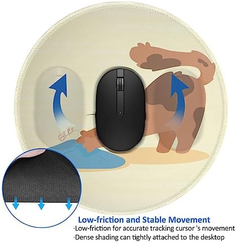 Cute cat Stretching cat Mouse pad Cute,Gaming Mouse pad Small Non-Slip Round Mouse Pads for Wireless Mouse,Laptop,Desk