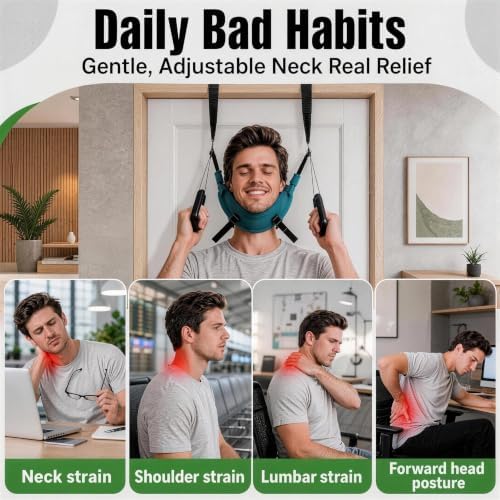 Cervical Neck Traction Device, Over Door Design and Hook Design