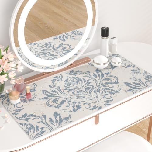 QIYI Leather Large Mouse Pad, Waterproof Desk Mat, 31.5" x 15.7", Damask