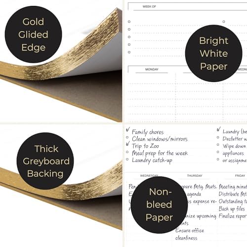 BLU MONACO Weekly Planner Notepad | Undated Planner Pad With 52 Tear-Off Sheets | Beautiful Weekly To Do List Notepad for Goals, Priorities and Task Tracking | 11” x 8.5” Desk Organizer Pad