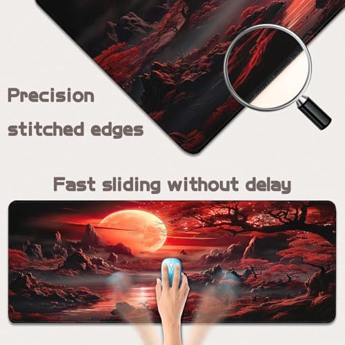 Mouse Pad Gaming - Desk Mat for Keyboard and Mouse - Large Mouse Pads for Desk, Gaming Mousepad with Non-Slip Base, Desks Pad (31.5" X 11.8") for Game, Office and Home