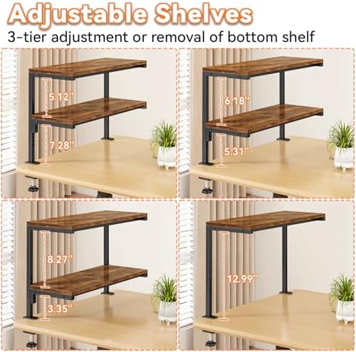 IBUYKE Clamp on Desk Shelf, 22.8” Large Desk Extender Shelves UTMZ010H