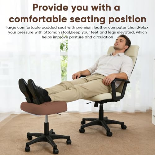 Ergonomic Adjustable Under Desk Footrest,Ottoman with Wheels
