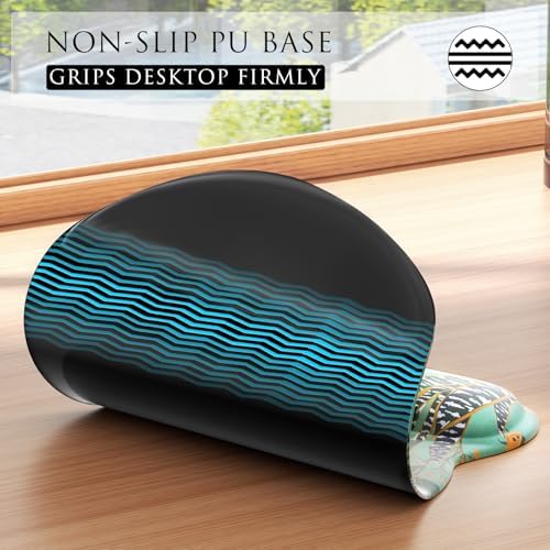 MROCO Ergonomic Mouse Pad Gel Wrist Rest, 9.4 x 8.1 in, Garden Whispers