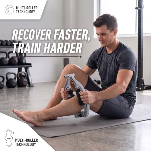 Dual Roller Arm Massager for Forearm & Wrist Muscle Relief - Adjustable Handheld Roller for Deep Tissue Massage & Trigger Point Therapy - Self-Recovery Tool for Arms, Calves, and Thighs