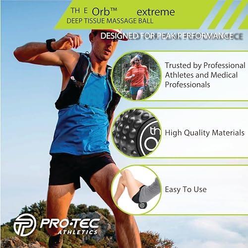 Pro-Tec Athletics Orb Massage Balls, Vary in Size and Color, Deep Tissue Massage, Muscle Relief, Promotes Flexibility, Hamstring, Quadriceps, Calf, Multi-Directional Massage Ball, Working Out