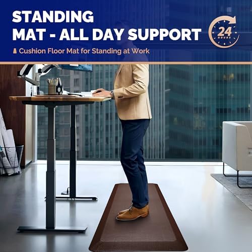 FEATOL Anti Fatigue Mat for Standing Desk & Kitchen Floor, 9/10 Extra Thick