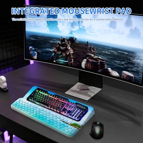Wrist Rest for Computer Keyboard, Keyboard Wrist Rest, Ergonomic Keyboards Holder for Easy Typing Working, Wrist Pad for Keyboards with Comfortable Wrist Rest for Keyboard Blue